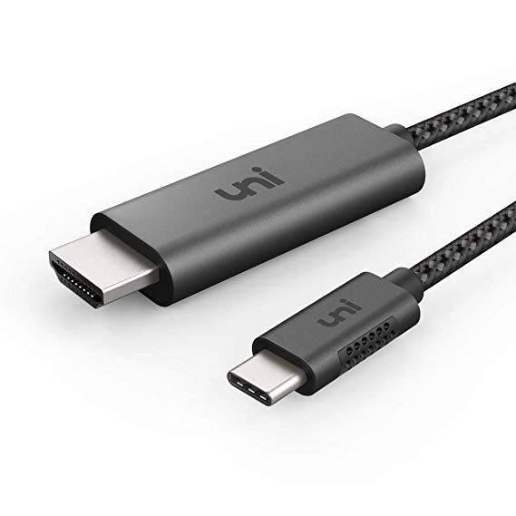 USB C to HDMI Cable(4K@60Hz), uni USB Type-C to HDMI Cable [Thunderbolt 3 Compatible] for MacBook Pro, Surface Book 2, iMac, Galaxy S9/S8/Note 8, Dell XPS 13/15, Pixelbook and More - Gray - 6FT/1.8m