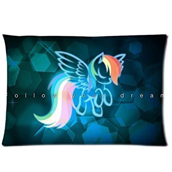 My Little Pony Shiny Rainbow Dash Pillowcase Zippered 20x26 Inchs Design Two Sides Printed Throw Pillow Cover Cushion Case Covers