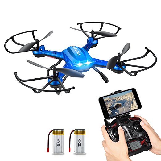 RC Quadcopter,Potensic F181WH Drone RTF Altitude Hold RC Quadcopter UFO with 2MP WiFi Camera(Blue)