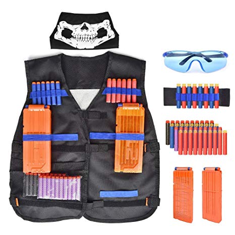 Walsilk Children Kids Tactical Vest Kit for Nerf Guns N-Strike Elite Series,Adjustable Elite Tactical Vest Jacket Kit, for Kid Toy Play or Other Outdoor Activities