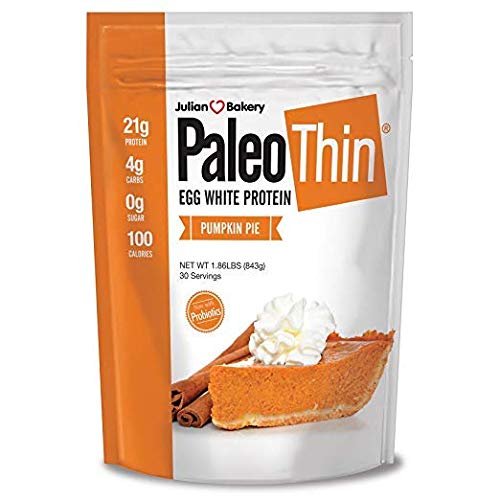 Paleo Thin® Protein Powder (Pumpkin Pie) (30 Servings) 4 Carbs 0g Sugar Monk Fruit Sweetened (Egg White) 1.86 lbs