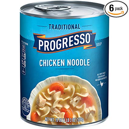 Progresso Soup, Traditional, Chicken Noodle Soup, 19 oz Cans (Pack of 6)
