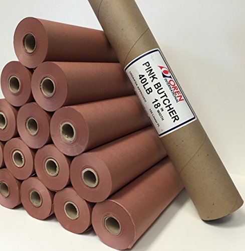 Pink/Peach Butcher Paper Roll 18" X 150' in Durable Carry Tube