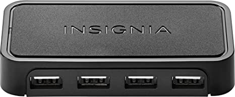 Insignia - 4-Port USB 2.0 Hub - Black