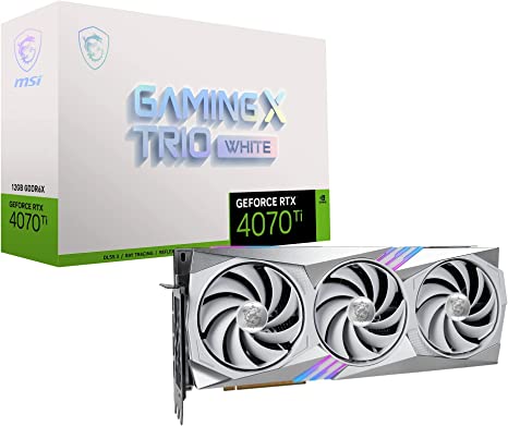 MSI Gaming GeForce RTX 4070 Ti 12GB GDRR6X 192-Bit HDMI/DP Nvlink Tri-Frozr 3 Ada Lovelace Architecture Graphics Card (RTX 4070 Ti Gaming X Trio White 12G)