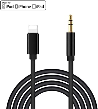 Aux Cord for iphone 11,(Apple MFI Certified)Lightning to 3.5mm Aux Cable for Car Compatible with iPhone 8P/X/XR/XS MAX/11/11Pro Adapter Cable to Car Stereo/Home/Headphone/Speaker Support iOS13 (3.3ft)