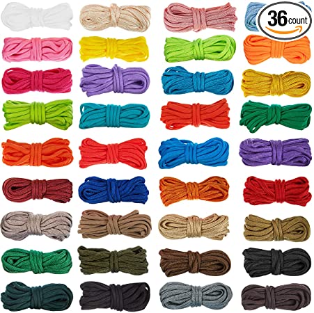 36 Pieces 10 Feet Paracord Cord 550 Multifunction Paracord Ropes Paracord Bracelet Crafting Making Rope Kit for Lanyards Keychain Dog Collar Woven DIY Manual Braiding Supplies, 36 Solid Color