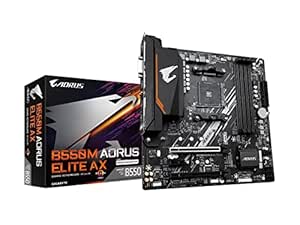 GIGABYTE B550M Aorus Elite Ax (Am4/ AMD/ B550/ Micro ATX/Single M.2/ Sata 6Gb/S/USB 3.2 Gen 1/ Realtek Gbe LAN/Pcie 4.0/ DDR4 Motherboard)