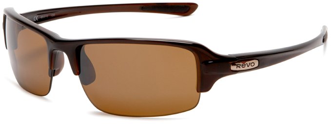 Revo Abyss Rectangular Polarized Sunglasses,Polished Rootbeer Frame/Bronze Lens,one size