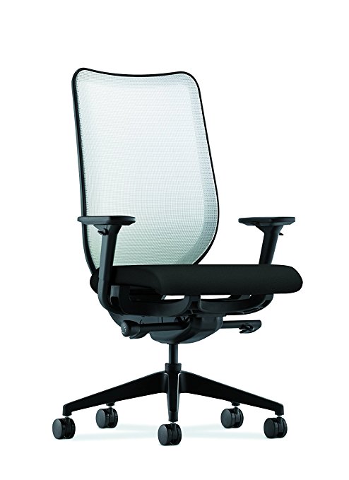 HON Nucleus Mesh Task Chair - Knit Mesh Back Computer Chair with Adjustable Arms, Black (HN1)