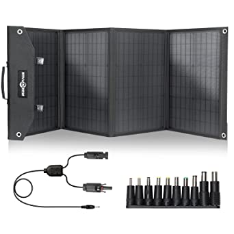 ROCKPALS 100W Portable Solar Panel, Foldable Monocrystalline Solar Cell Solar Charger for Portable Power Station with USB Outputs for Smartphone Laptop Off-grid Home Camping Solar Panel