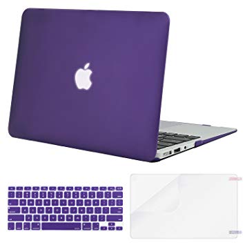 Mosiso Plastic Hard Shell Case with Keyboard Cover with Screen Protector for MacBook Air 11 Inch (Models: A1370 and A1465), Ultra Violet