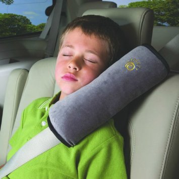 LKE Auto Pillow Car Safety Belt Protect Shoulder Pad Adjust Vehicle Seat Belt Cushion for Kids Children Grey