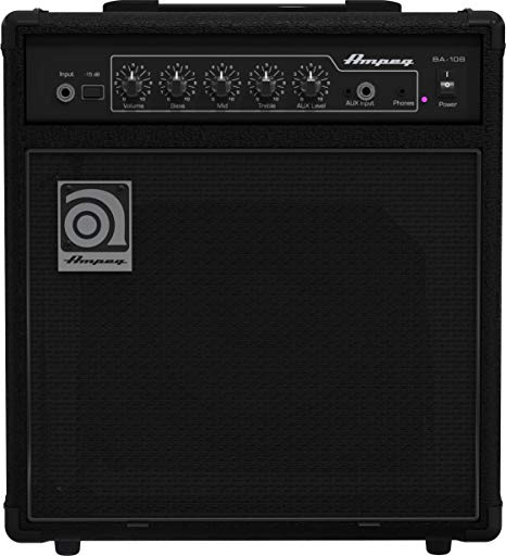 Ampeg Bass Combo Amplifier, Black, 20-watts (BA-108v2)