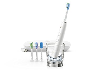 Philips Sonicare DiamondClean Smart Electric Toothbrush with Bluetooth, app, Tongue Cleaner and Charging Travel Case – 9500 Series, White, HX9924/01