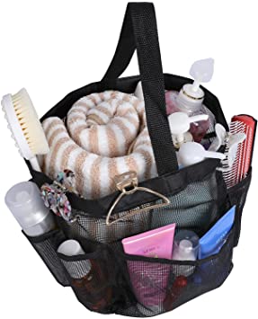 Mesh Shower Caddy Basket for College Dorm Room Portable Shower Caddy Tote for Travel, Gym & Camping, Black