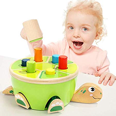 TOP BRIGHT Montessori Toys for Toddlers Learning Fine Motor Skills - Preschool Wooden Toys Hammering & Pounding Toys - Gifts for 2 Year Old Girl Boy Baby & Toddler Toys