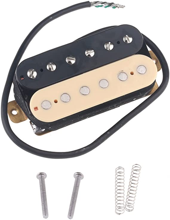 Musiclily 52mm Humbucker Pickup Electric Guitar Bridge Pickups for Fender Stratocaster Les Paul Style Guitar Replacement, Zebra