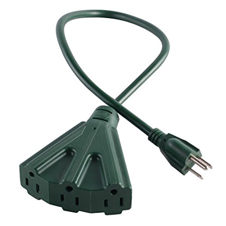MaxWorks 80697 Heavy Duty Indoor/Outdoor Triple Tap 3 Ft. Extension Cord -16 AWG/3C-ETL Approved