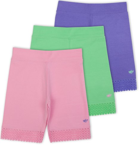 Lucky and Me Jada Little Girls Bike Shorts Tagless Soft Cotton Lace Trim Underwear