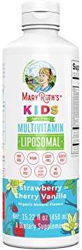 Kids Multivitamin | Sugar Free Liquid Vitamin for Kids | Enhanced Absorption Vegan Liposomal for Immune Support, Cognitive Health & Overall Wellness | Formulated for Kids Ages 4-13 | 15.22 oz