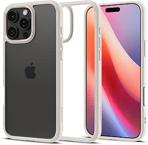 Spigen Ultra Hybrid Designed for iPhone 16 Pro Max Case (2024) [Anti-Yellowing], [Military-Grade Protection] - Natural Titanium