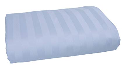American Pillowcase 100% Long Staple Cotton Luxury Striped 540 Thread Count Flat Sheet - King/California King, Light Blue