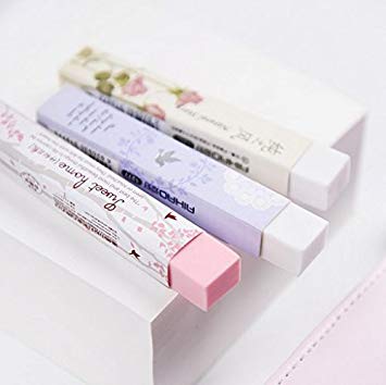 2PC Sweet Press Eraser White Writing Drawing Eraser School Supplies Stationery Randomly send