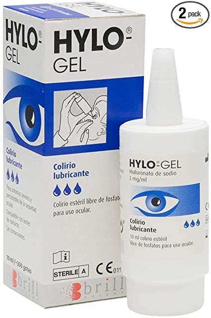 2 Pack Hylo-Gel Eye Drops 10ml | Relieve The Symptoms of Dry Eyes | Sterile Solution Without Preservatives | Contains Approximately 300 Drops | Provides Sense of Comfort |