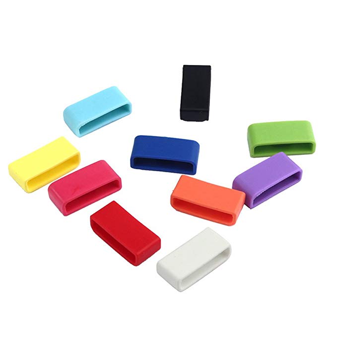 Fitbit Charge HR Silicon Fastener Ring Pinhen 10PCS Colorful Silicon Fastener Ring Accessories for Fitbit Charge/Fitbit Charge HR (10pcs Set Ring)