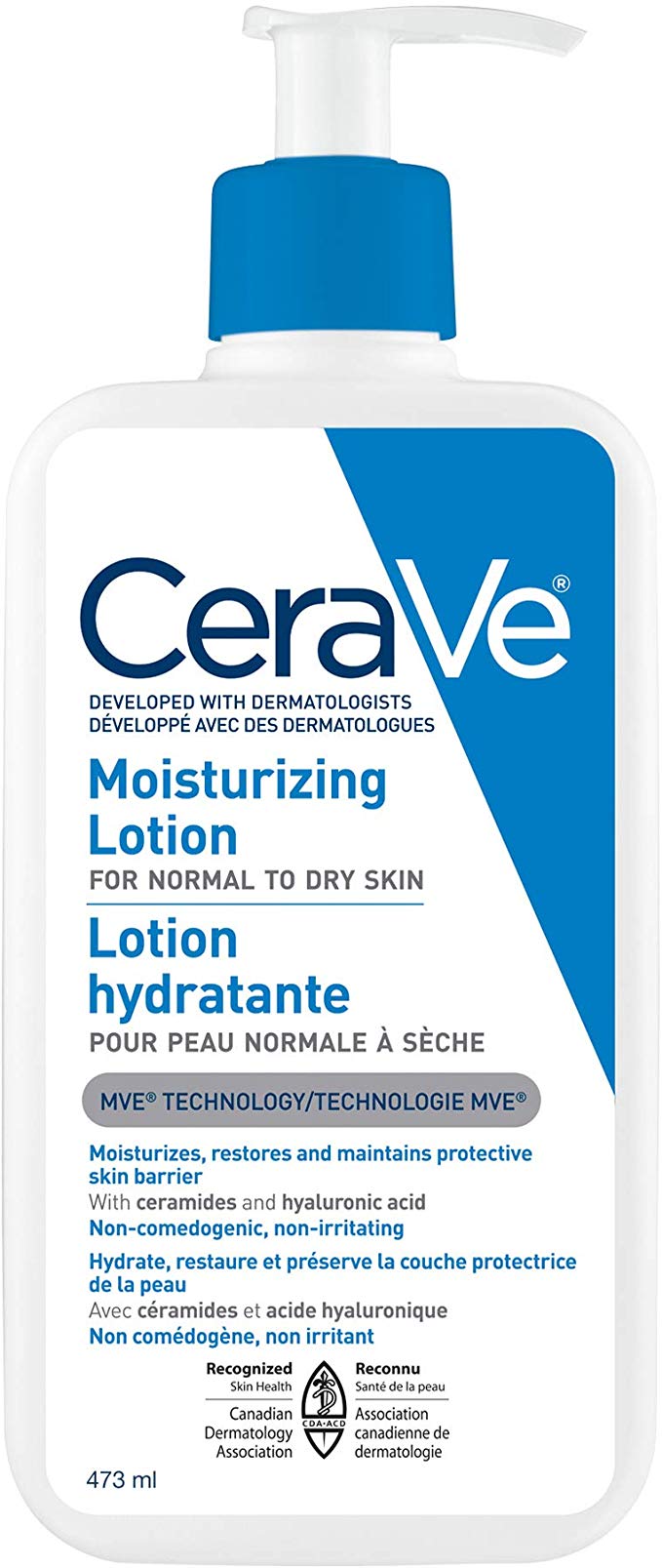 CeraVe Daily Moisturizing Lotion | Face & Body Lotion for Dry Skin With Hyaluronic Acid | Fragrance Free, 473 Milliliters