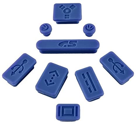 eForCity 9-pieces Anti-dust Silicone Plug Cup compatible with Apple? MacBook? Pro, Dark Blue