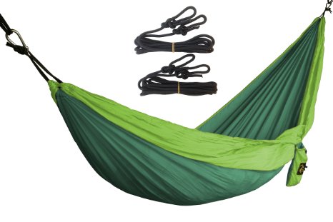 GOLDEN EAGLE Camping Parachute Silk Single Hammock SWISS Design FREE Ropes and Carabiners Lightweight Portable for Travel Yard Beach Siesta Premium Quality SGSISO 9001 certified