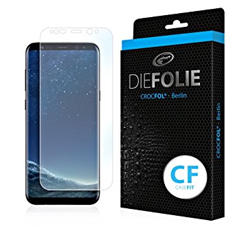 Screen Protectors for Samsung Galaxy S8 Plus [ 2in1 DIEFOLIE & Liquid Glass ] 100% coverage | hassle-free guarenteed functionality | no tempered-glass real-glass or protective-glass, but THE-FOIL does not break does not splinter – no impairments [ANTI-SCRATCH with ANTI-SHOCK] | Perfection Made in Germany [CASEFIT]