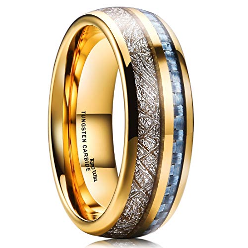 King Will 7mm 8mm Mens Tungsten Carbide Ring Engagement Band Polished Finish Comfort Fit