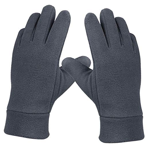 OZERO Winter Windproof Warm Gloves with Insulated Polar Fleece and Thermal Cotton Lining - Cold Weather Glove Liners for Men and Women