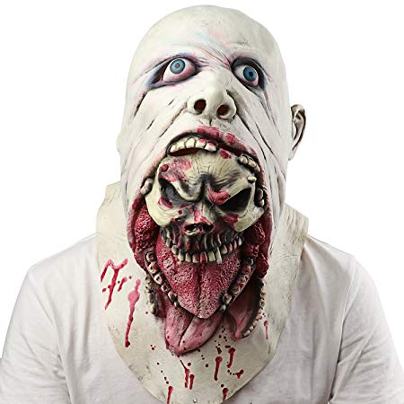 Monstleo Halloween Mask Scary Bleeding Zombie Horror face mask for Adults