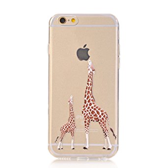 iPhone 6 Plus Case,iPhone 6S Plus Case, LUOLNH [New Creative Design] Flexible Soft TPU Silicone Gel Soft Clear Phone Case Cover for iPhone 6/6S Plus 5.5 inch,( 2 Giraffe)