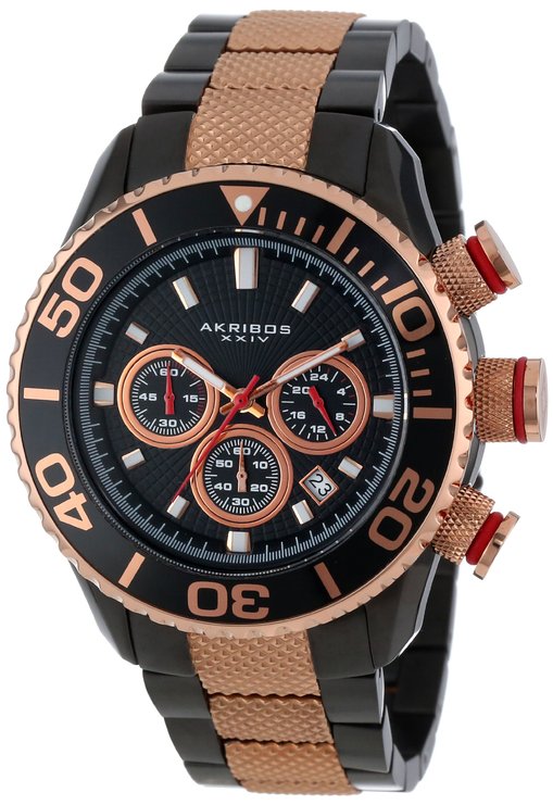 Akribos XXIV Men's AK512TT Conqueror Large Diver's Chronograph Bracelet Watch