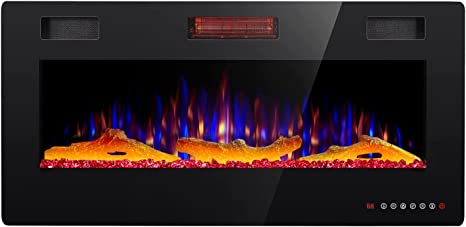 R.W.FLAME 3 Pieces Log for 36 inch Recessed and Wall Mounted Electric Fireplace, Synthetic Resin Log Decoration for Indoor Electric Fireplaces