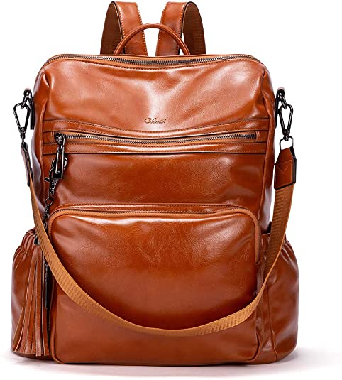 CLUCI Backpack Purse for Women Fashion Leather Designer Travel Large Ladies Shoulder Bags with Tassel