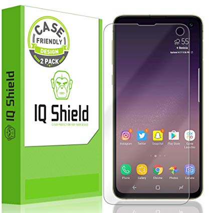 Samsung Galaxy S10e Screen Protector (5.8")[Case Friendly](2-Pack), IQ Shield LiQuidSkin Full Coverage Screen Protector for Samsung Galaxy S10e HD Clear Anti-Bubble Film