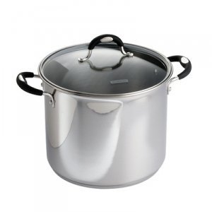 Tramontina 12 Qt. 18/10 Stainless Steel Stockpot With Heat & Shatter-Resistant Glass Lid And Soft-Grip Handles