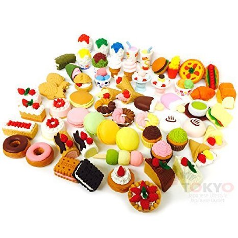 20 of Assorted SWEET DESSERT FOOD CAKE Japanese Puzzle Eraser IWAKO 20 will be randomly selected from image shown