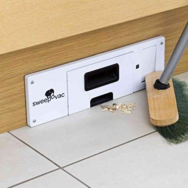 Sweepovac WHITE kitchen vacuum for plinths. Kick switch start and stop