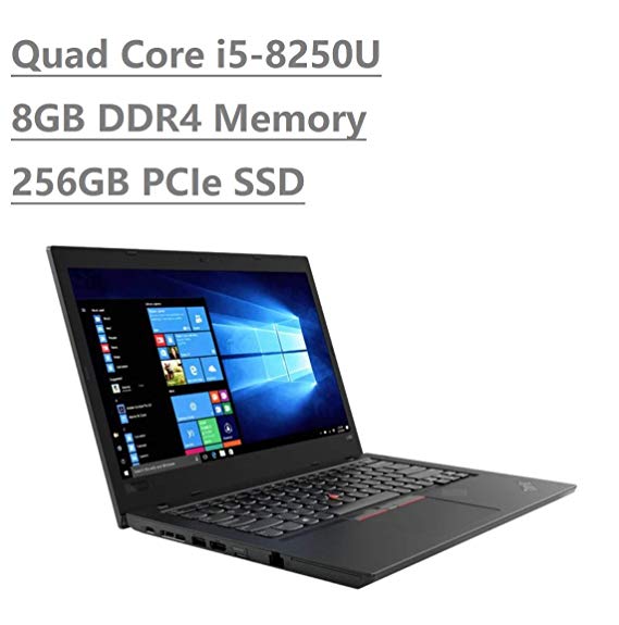 Lenovo Thinkpad L480 14" Full HD FHD(1920x1080) IPS Business Laptop (Intel 8th Gen Quad-Core i5-8250U, 8GB DDR4 RAM, 256GB PCIe NVMe 2242 M.2 SSD) HDMI, Type-C, RJ-45, Windows 10 Pro -Black