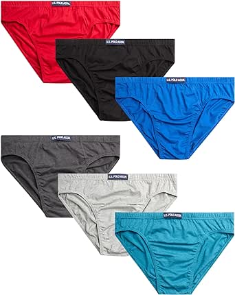 U.S. Polo Assn. Men's Underwear - 6 Pack Low Rise String Bikini Briefs (S-XL)