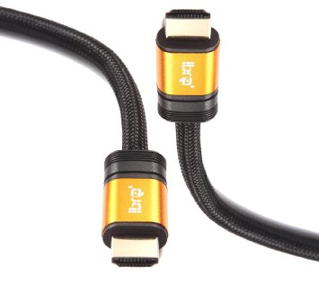 IBRA® 6 Feet High Speed ORANGE GOLD HDMI 2.0/1.4a HDMI Cable 3D PS4 SKY HD 2160p 4K Ultra HD, [ Latest Version HDMI, 2M / 6Ft ]