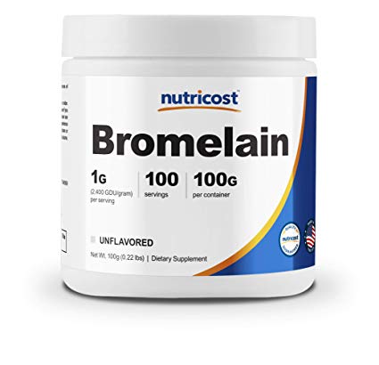 Nutricost Bromelain Powder 100 Grams - Bromelain (2400 GDU/g), Non-GMO, Gluten Free