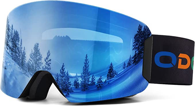 Odoland Kids Ski Snowboard Goggles, Anti-Fog OTG Cylindrical Snow Goggles for Youth Boys & Girls Snow Skiing